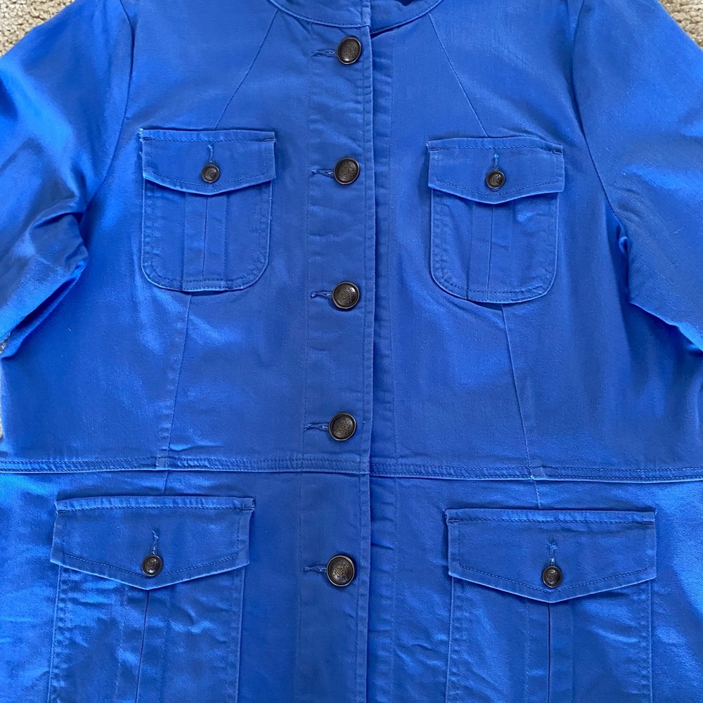 Talbots Blue Blazer Structured Jacket - image 5